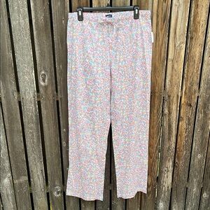 Gap Body Medium Nwt PJ Pants Pink Ditsy Floral Cotton M Elastic Waist Drawstring